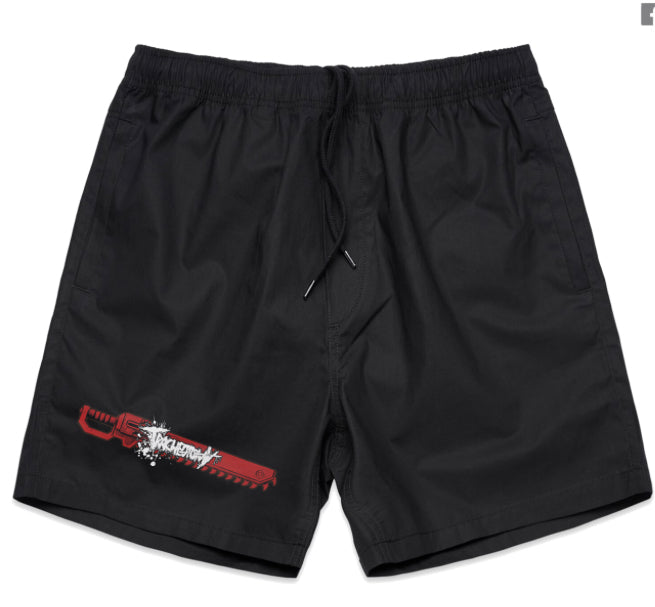 TRACHEOTOMY 'CHAINSWORD' BEACH SHORTS